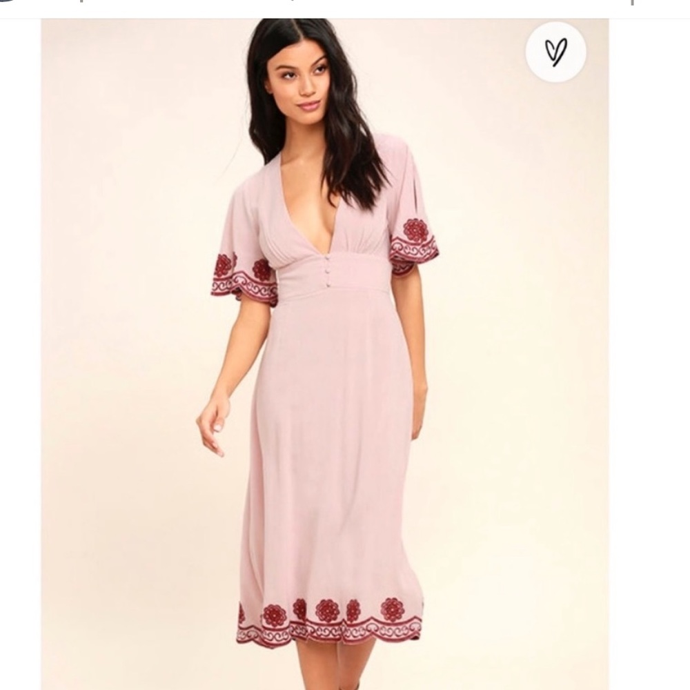 Lulu’s embroidered midi dress